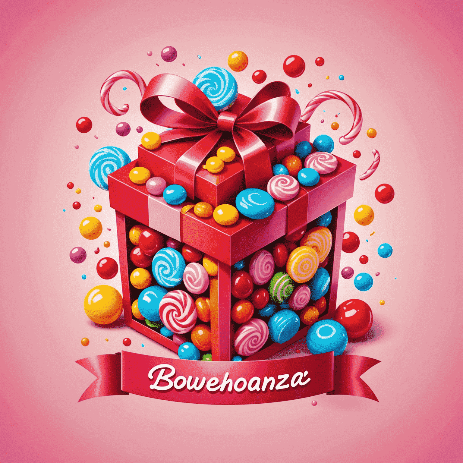 SweetBonanza logo featuring a stylized candy or gift box with vibrant red and pink colors